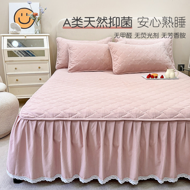 A类加厚夹c棉床罩床裙款床单带裙边单件遮丑公主风床围裙罩三件套,床上用品,床裙,淘宝优惠券,粉丝福利购,淘宝优惠卷