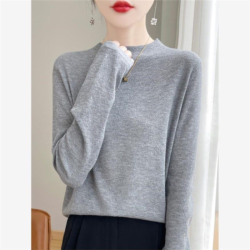 秋季新款薄款精纺羊毛针织衫女士宽松长袖毛衣宽R松纯色内搭上衣,女装/女士精品,羊绒衫,淘宝优惠券,粉丝福利购,淘宝优惠卷