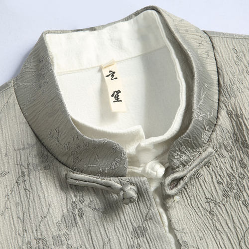 唐装男春秋款中国风男装改良外y套中式国潮手工盘扣梅花提花上衣