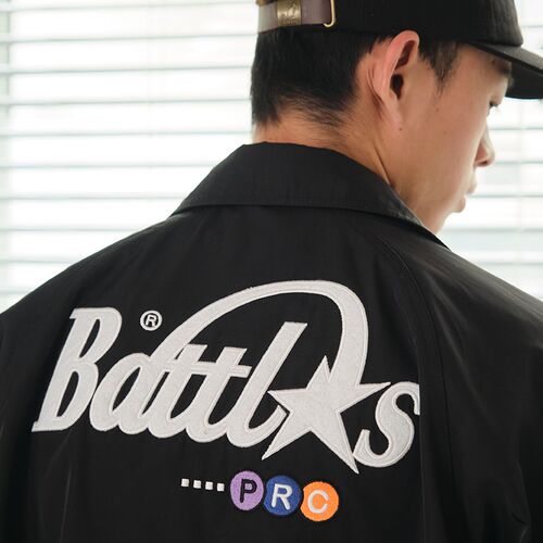Battles秋冬美式刺绣防风y锁温印花教练夹克多袋机能宽松休闲外套
