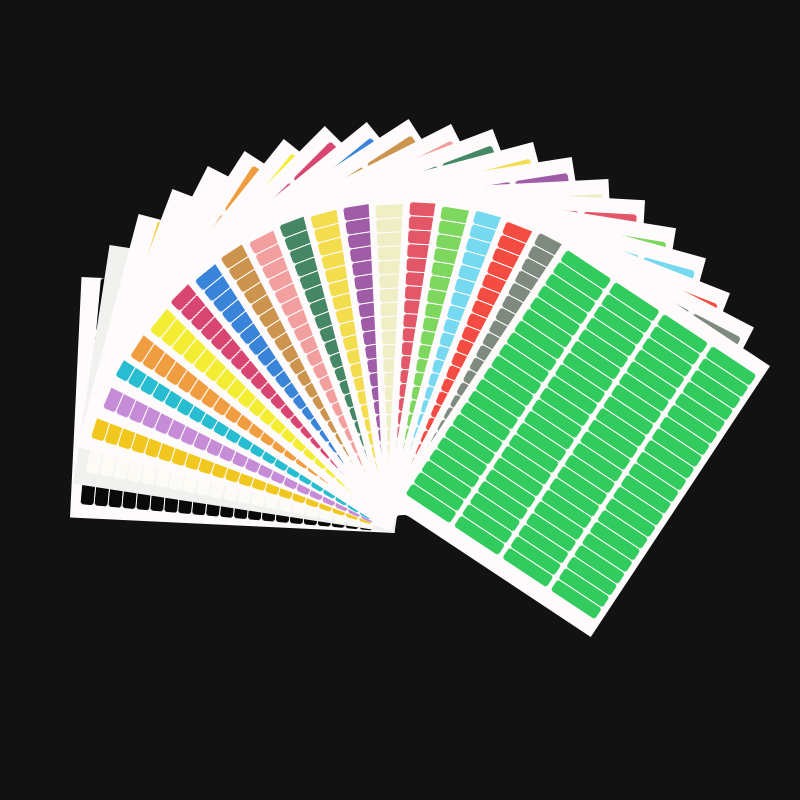 宏海A4彩色标签不干胶打印纸l作业分类空白贴光面切割84格贴纸黏