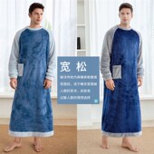 宽松大码 睡裙睡袍女长款 家居服 睡衣男士 连体睡衣情侣秋i冬一体式