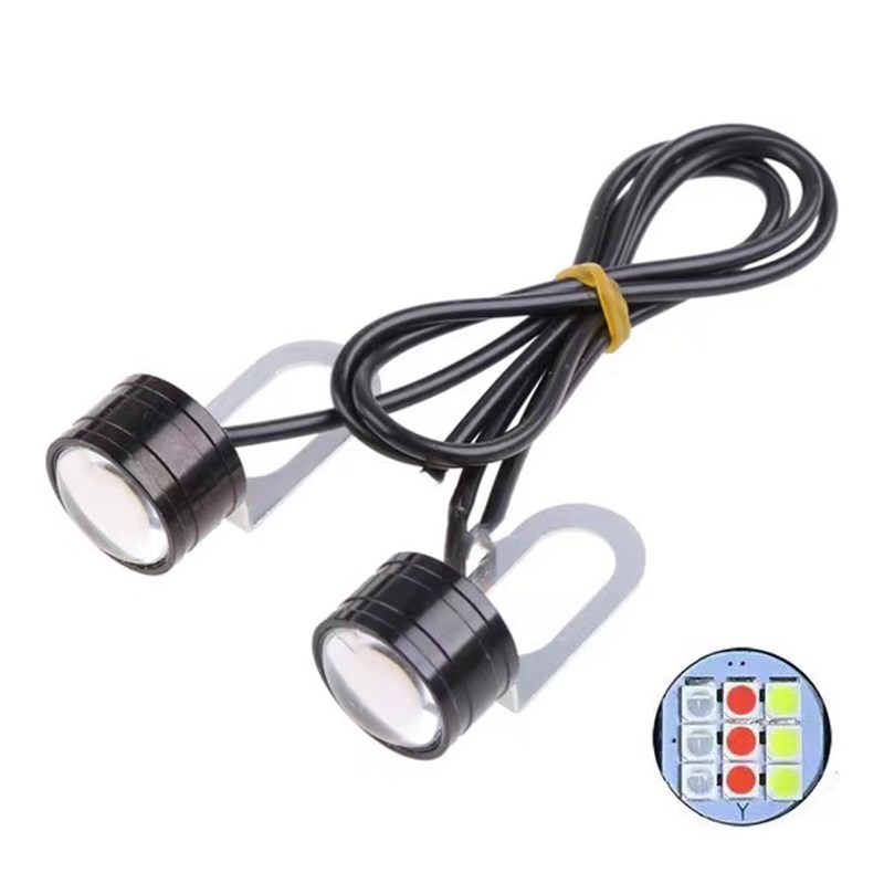 9号电动车鹰眼灯摩托车彩灯12vled行车飞机灯新T款刹车爆闪灯改装
