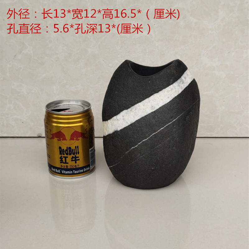 天然石头个性花瓶花盆多s肉鹅卵石创意笔筒插花花器富贵竹水培绿