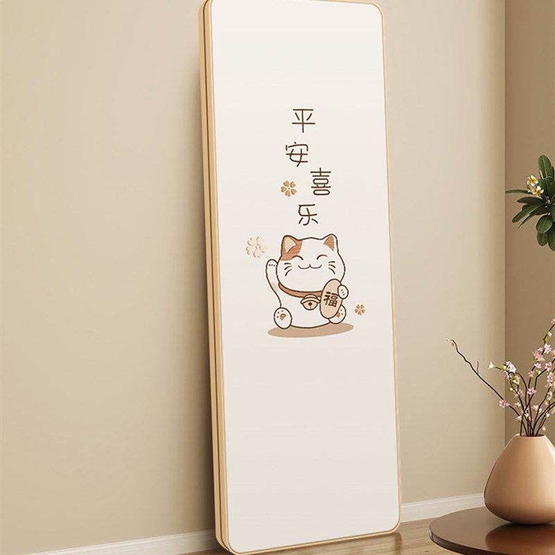 开合式隐藏全身镜超薄q圆角隐形开门穿衣镜画暗藏可关闭镜子落地
