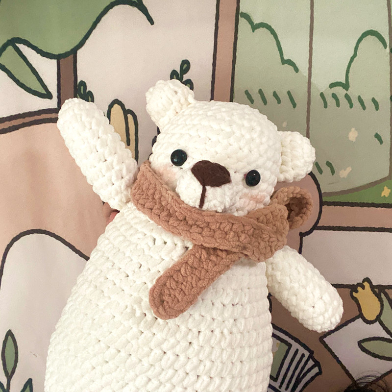 钩针编织大白熊玩偶diy手工可爱小北极熊抱枕毛S线材料包圣诞礼物,服饰配件/皮带/帽子/围巾,DIY编织材料包,淘宝优惠券,粉丝福利购,淘宝优惠卷