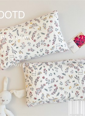 a类卡通竹纤维双层纱枕套儿童夏季透气3555R乳胶宝宝枕头套纯棉