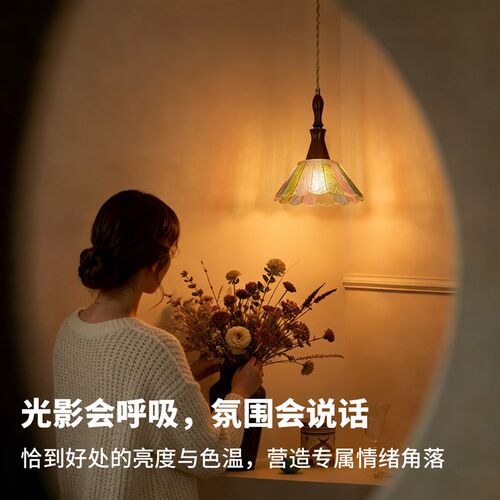 床头吊灯中古风j复古法式玄关入户小吊灯氛围感美式设计师餐厅灯