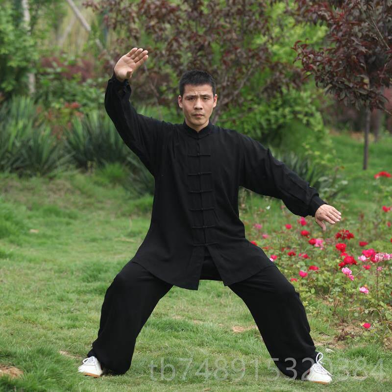 正品太拳服服女式棉丝袖太极拳男式服装表演纯极棉男式棉丝服装长图片