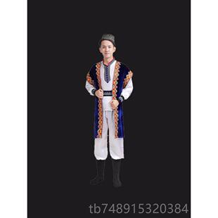 正品新吾疆维尔族服装服男成人哈萨克舞蹈民族艺考装少数装民族演