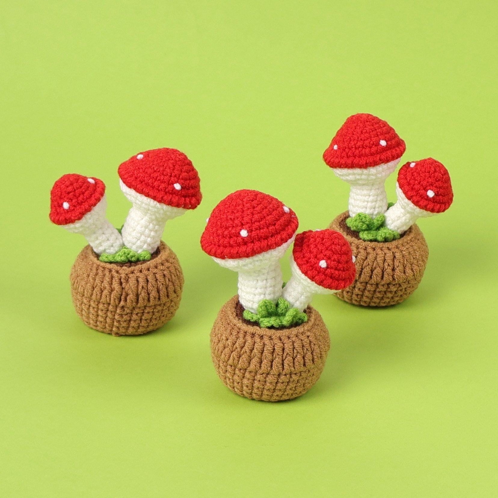 成品手工钩织立体蘑菇盆栽小清新毛线小蘑菇家居桌面摆件车载装饰,服饰配件/皮带/帽子/围巾,DIY编织材料包,淘宝优惠券,粉丝福利购,淘宝优惠卷