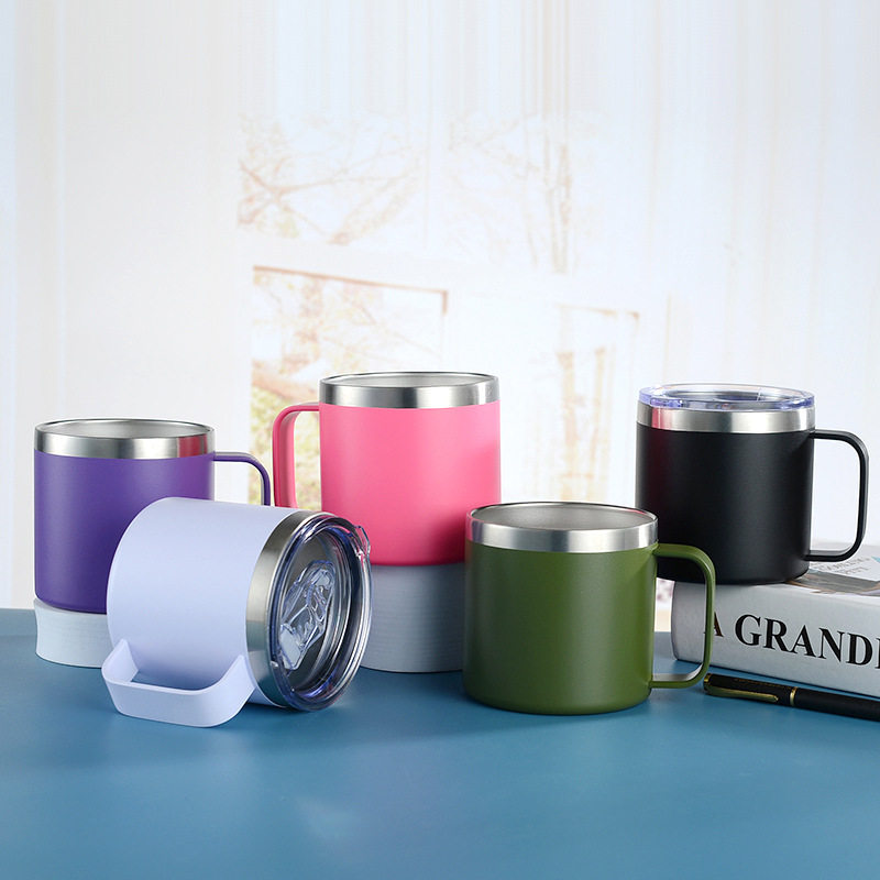 巴西双层304不锈钢手柄保温杯办公带盖14OZ马克杯真空保温保冷水,餐饮具,保冷/保温杯,淘宝优惠券,粉丝福利购,淘宝优惠卷