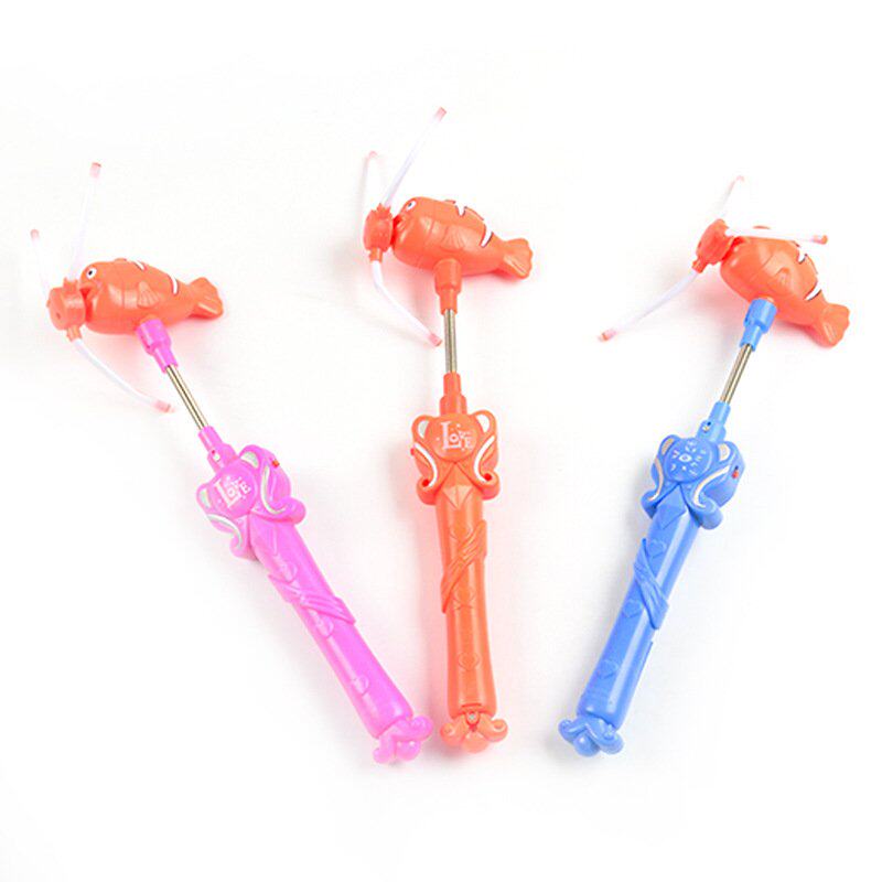 厂家直销发光电动音乐鱼风车闪光玩具魔法棒地摊玩具 零售