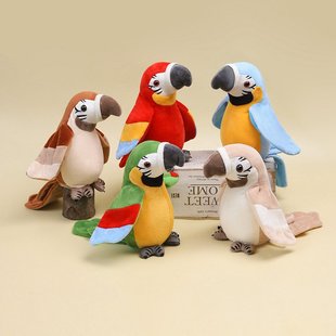 学舌动翅膀鹦鹉毛绒电动玩具礼物送小朋友礼物跨境益智儿童陪同