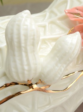 花生摆件陶瓷装饰品家居玄关送闺蜜客厅桌面工艺品房间结婚礼品物