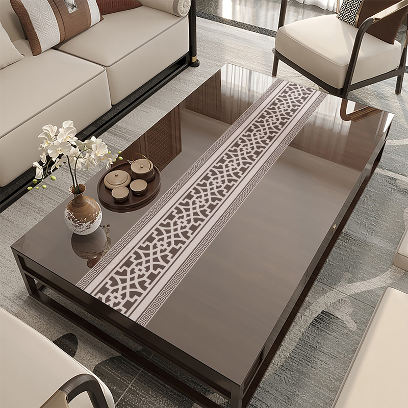 中式茶几桌布防水防油防烫免洗环保透明PVC印花软玻璃桌垫桌面垫