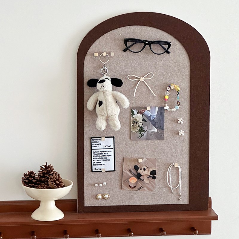 饰品收纳架羊毛毡版墙贴首饰置物复古明信片项链戒指耳环陈列展示