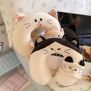 精选猫咪眼罩U型颈枕可爱午睡专用护颈椎枕长途飞机旅行便携睡觉U