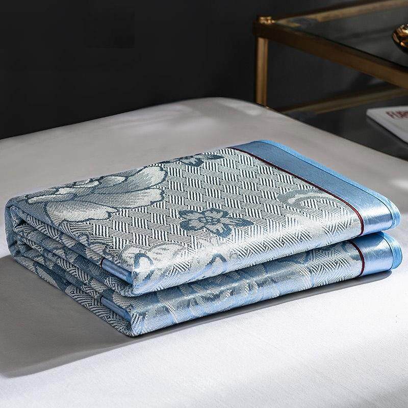 夏季凉席冰丝席1.5米1.8m床冰丝席三件套可折叠0.9单人学生宿舍