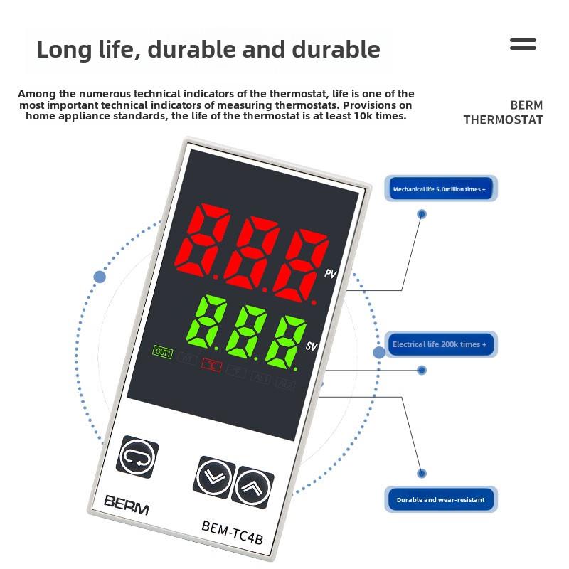 智能恒温器Tc1B-14R 14V 4B 7B恒温器固态继电器输出Pid控制器