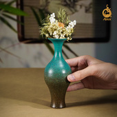 客厅桌面插花干花花瓶 铜工艺品新中式 厂家直销铜摆件 静水流深