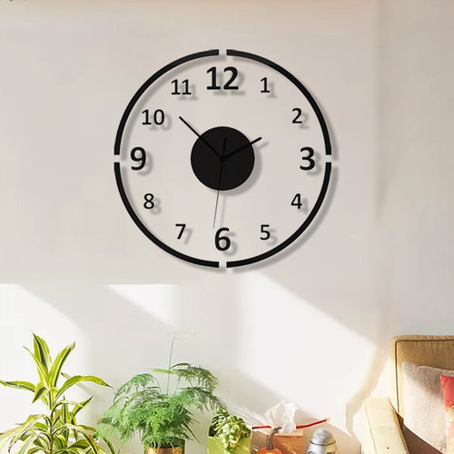 现代简约悬浮数字创意挂钟静音时钟轻奢钟表家用挂钟客厅创意挂钟