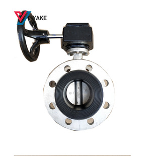 涡轮法兰蝶阀软密封不锈钢蝶阀SS304不锈钢法兰蝶阀D341X 16P