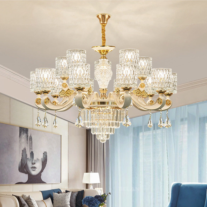 欧式水晶吊灯现代轻奢客厅灯大气简欧卧室餐厅灯具2020年新款灯具