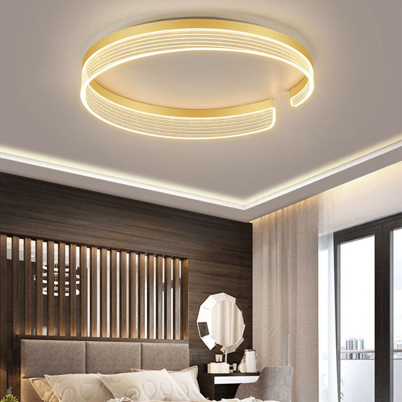 卧室灯2023年新款现代简约轻奢圆形书房房间主卧极简设计感吸顶灯