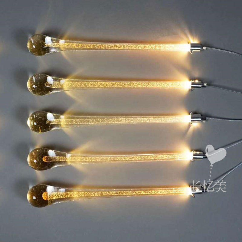 婚庆吊顶装饰透明亚克力加长款水滴吊灯婚礼场景布置道具装饰灯