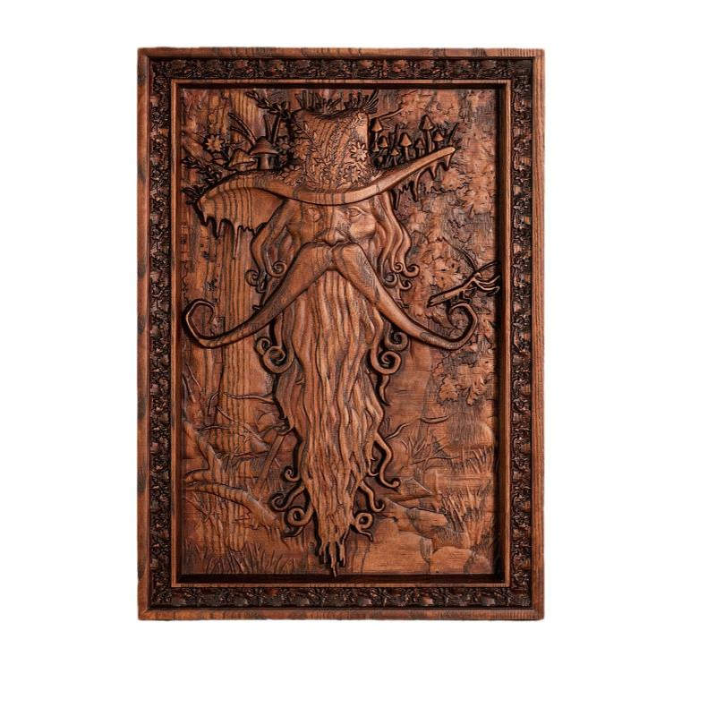 复古装饰画木质挂件褐袍拉达加斯特Radagast森林精灵墙挂木雕立体