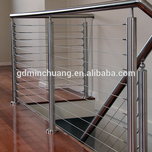 厂家现货供应穿绳索立柱扶手护栏 304钢丝绳不锈钢扶手栏杆户外用