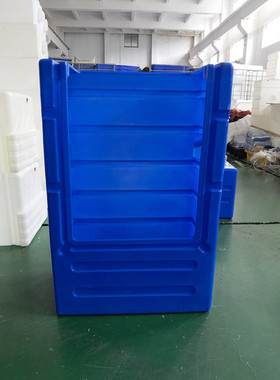 洗涤蓝色布草笼手推笼车干湿布漂染运输仓储笼700L滚塑件异形