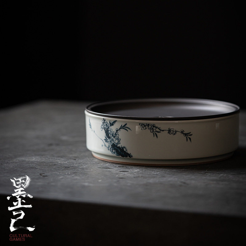 墨己 古青锡盖壶承 陶瓷蓄水圆形干泡盘 茶道配件青花小茶盘,模玩/动漫/周边/娃圈三坑/桌游,文化/体育周边,淘宝优惠券,粉丝福利购,淘宝优惠卷