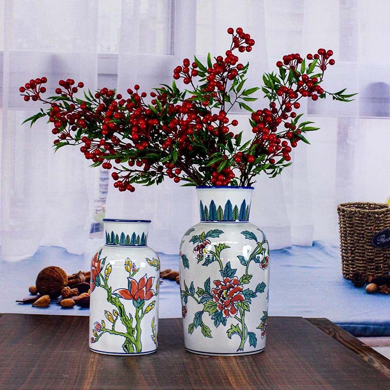 新中式青花瓷陶瓷花瓶复古手绘大肚花器客厅玄关摆件鲜花插花,模玩/动漫/周边/娃圈三坑/桌游,文化/体育周边,淘宝优惠券,粉丝福利购,淘宝优惠卷