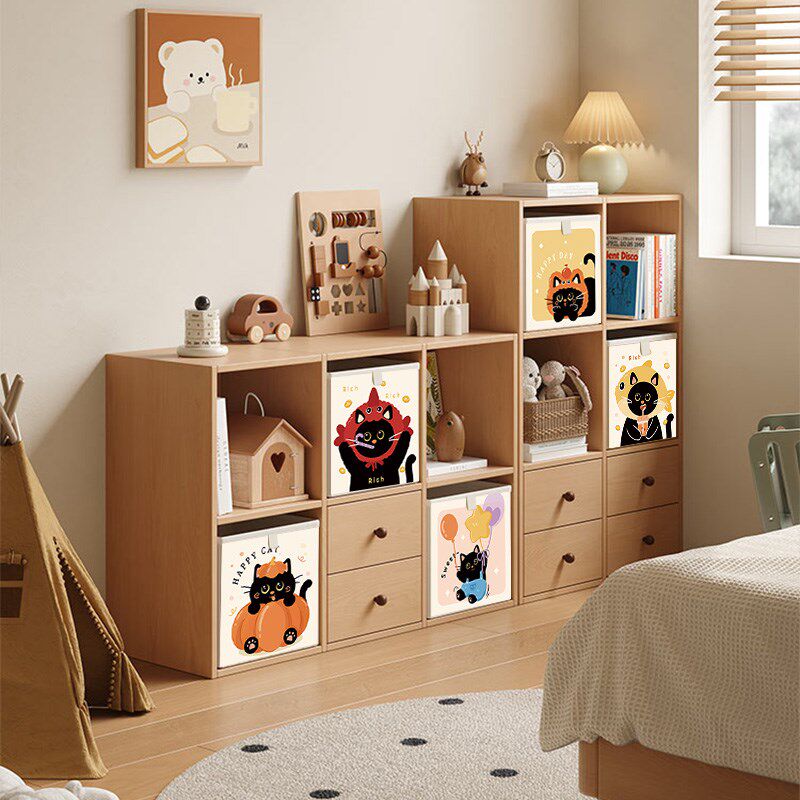 可爱布艺收纳箱卡莱克格子柜收纳盒整理盒子柜收纳可折叠皮革定制