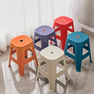 精选加厚高凳防滑耐用塑料凳子餐桌椅子特厚简约家用可叠放板凳方