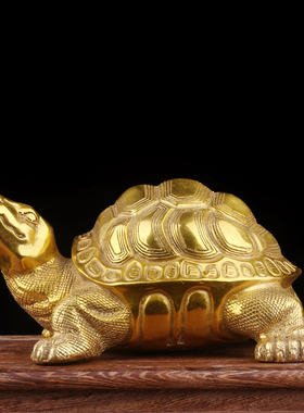 纯铜龟摆件乌龟化尖角长寿龟防小人动物家居风水迷你中式风格礼物