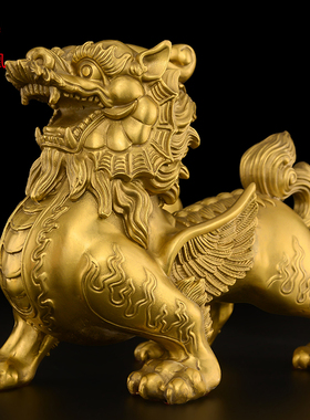 铜貔貅摆件一对黄铜招貔恘天禄铜制皮丘财客厅办公室开业礼品大号