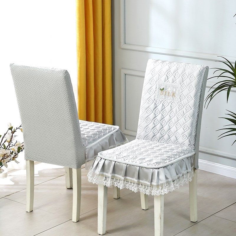 2024防滑加厚海绵椅子套罩保护家用坐垫靠背中式餐桌实木头板凳座