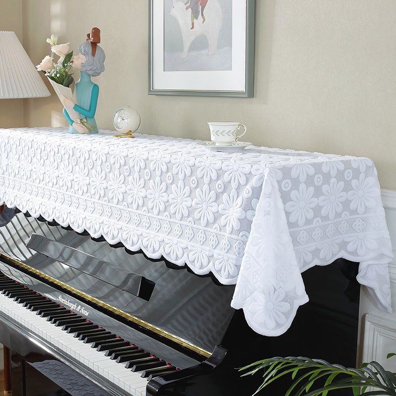 精选钢琴罩防尘罩电子琴盖布加厚蕾丝半罩电钢琴盖巾全盖布艺现代