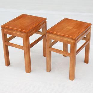 全实木长方凳家用现代简约餐桌凳创意小吃饭厅饭店高凳子吃饭原木