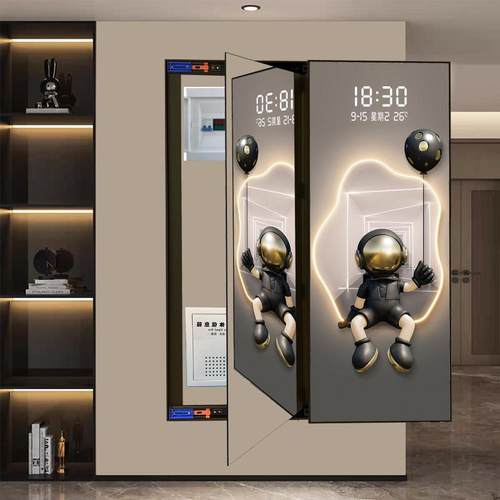 隐藏镜子电箱装饰画遮挡强弱电表箱壁画带钟表全身镜穿衣镜挂画