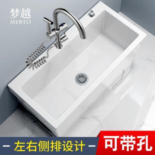 梦越家用长型拖把池阳台户外大尺寸拖布池室外带龙头拖把盆7080CM