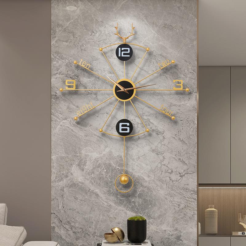 钟表挂钟客厅时钟挂墙2024新款家用高级感创意免打孔简约现代静音