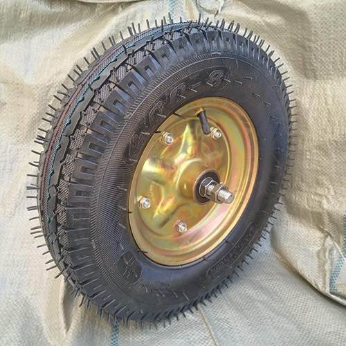 400-8充气轮胎16寸橡胶轮小推车老虎车40cm轮胎单轮连轴单轮车轮