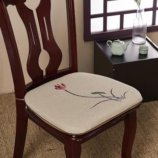古典餐椅垫坐垫家用四季 中式 实木椅子坐垫刺绣加厚椅垫防滑可拆洗