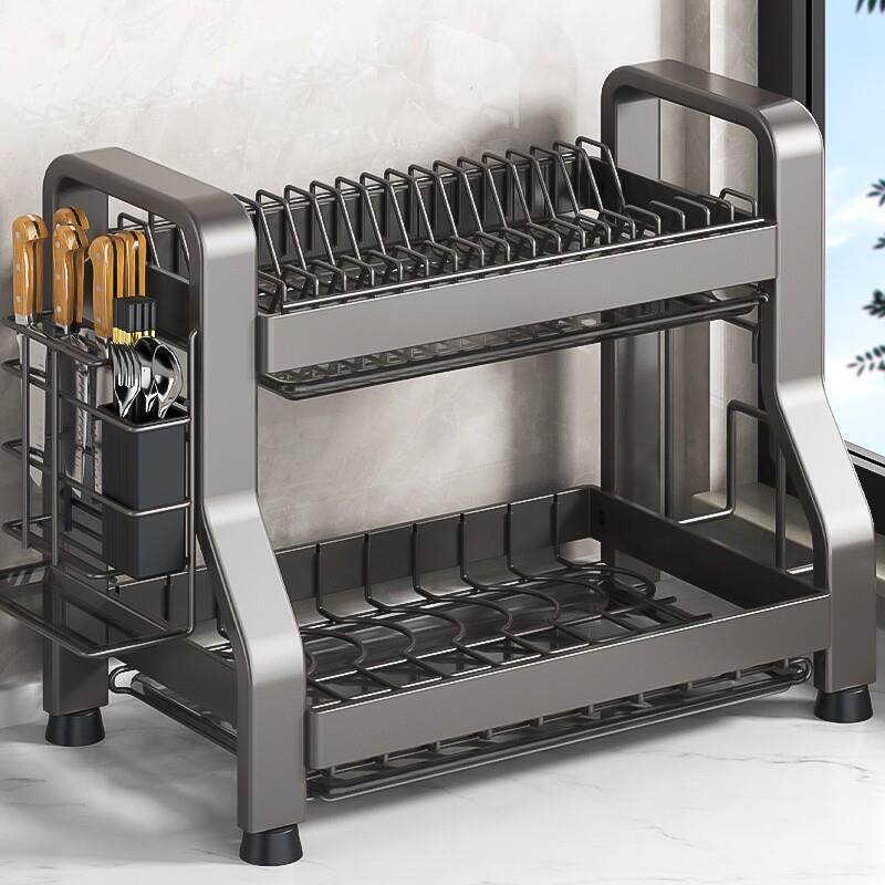 厨房置物架碗碟碗盘收纳层架沥水架台面多功能放碗架碗筷收纳盒碗