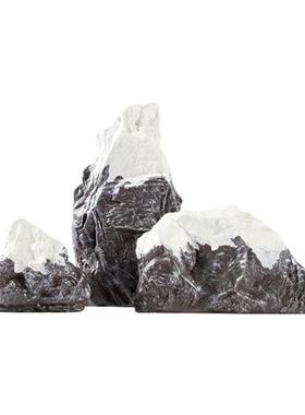 新中式假山石头抽象雪山造景雕塑摆件样板间售楼处酒店办公室装饰