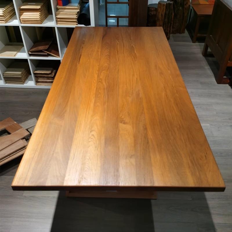 原木板缅甸柚木实木餐桌面板吧台厨房饰面板书桌飘窗台置物板盖板